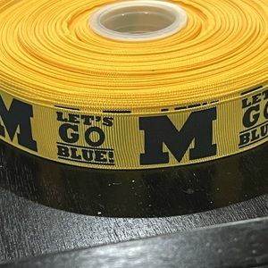 Michigan Wolverines 1” Ribbon Yellow Maize Blue Hairbows Decorative Crafts UM